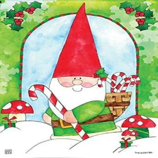 Christmas Gnome for the Holidays Flag 2 Sided House Banner {1}