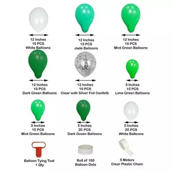 120 Green Jade Clear Balloons Wedding Garland Arch Decorations Tools Kit Set {3}