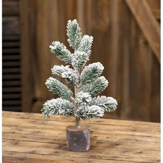 12" Freestanding Snow-den Pine Tree with Wintry Finish {3}