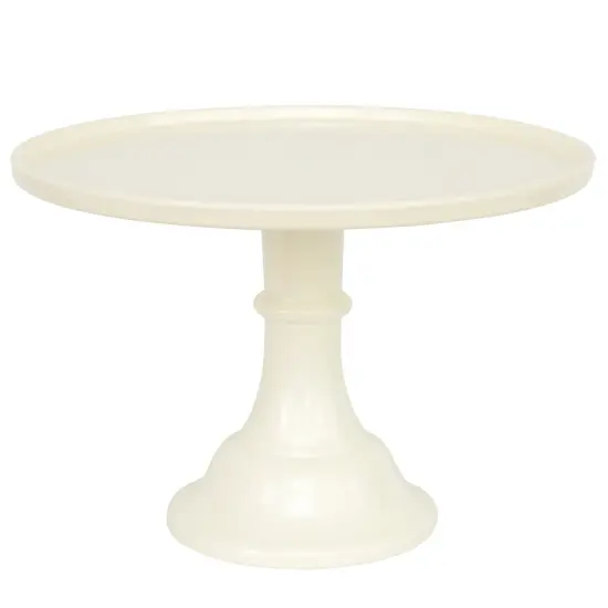 LARGE LINEN WHITE MELAMINE CAKE STAND {1}