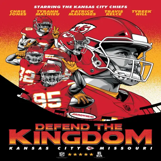 Phenom Gallery Patrick Mahomes Kansas City Chiefs Defend The Kingdom Serigraph {1}