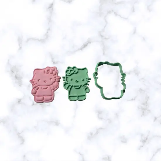 Kitty with Bow Cookie Cutter +Stamp {1}