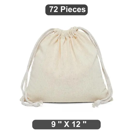 Large 9" x 12" Plain Cotton Muslin Pouch {1}