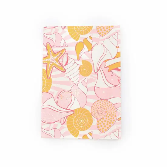 Soft Cover Orange Seashells Notebook - Pack of 5, 10 X 7 Inch {4}
