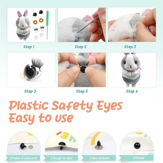 100pcs Safety Eyes and Noses with Washers - 10mm to 30mm {3}