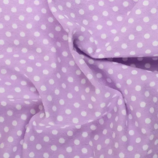 Mook Fabrics Polka Dot Flannel Fabric [43 in. Wide] - By The Yard Lilac/White {2}