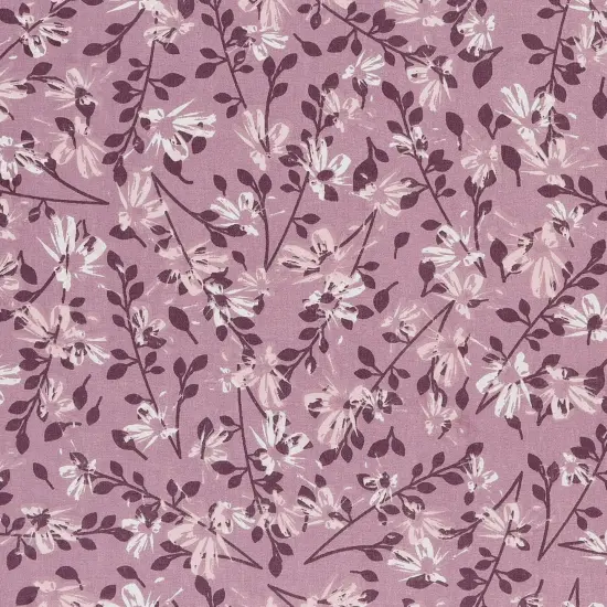 Mook Fabrics Aster Floral Cotton Fabric [108 in. Wide] - By The Yard Elderberry {1}