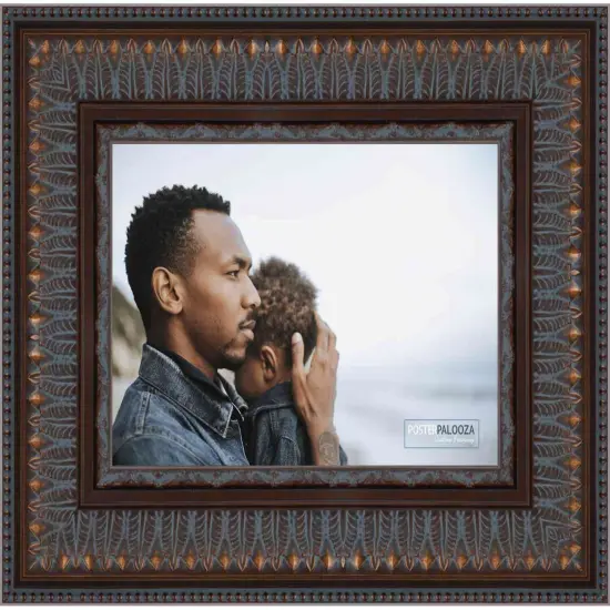 3.5" Wide Ornate Brown Picture Frame - UV Acrylic, Backing Board, Hanging Hardware Included {2}