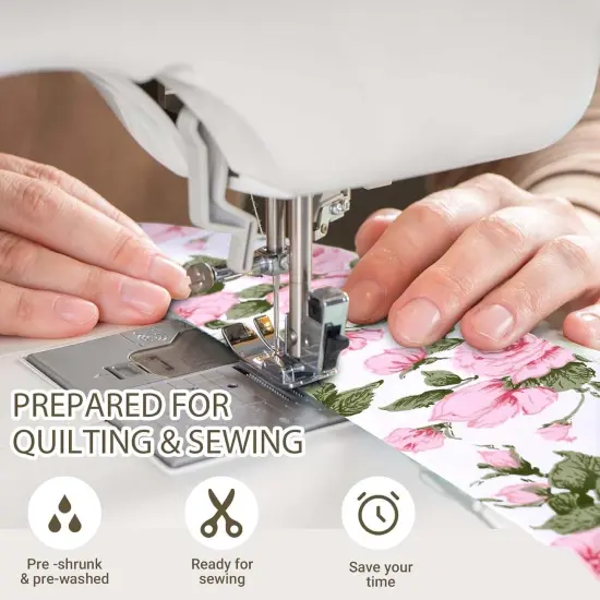 40 Pcs Pink Retro Floral Cotton Jelly Fabric Strips, 2.55 Inch Cotton Fabric Bundles (Hydrangea) {5}