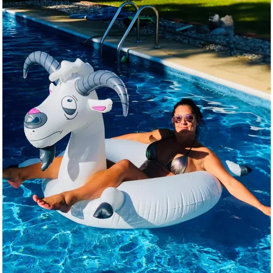 Swimline Inflatable LOL Goat Swimming Pool Ring - 56" - Gray {5}