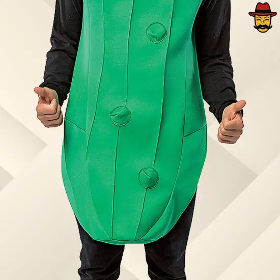 Adult Pickle Costume Funny Green Food Tunic Halloween Party Outfit {5}