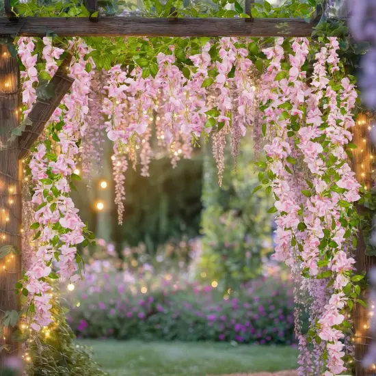 Fake Silk Hanging Flower Vines Greenery for Wedding Arch Party Baby Shower Outdoor {6}