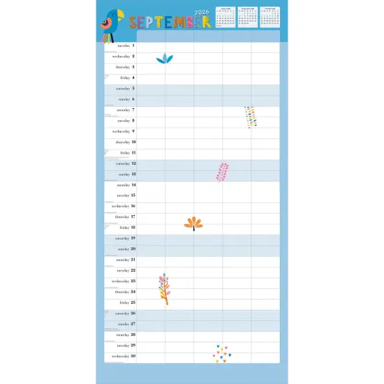 The Very Busy Family Organizer | 2026 12 x 24 Inch (Hanging) Monthly Square Wall Calendar | Matte Paper and Sticker Sheet | Plastic-Free {4}