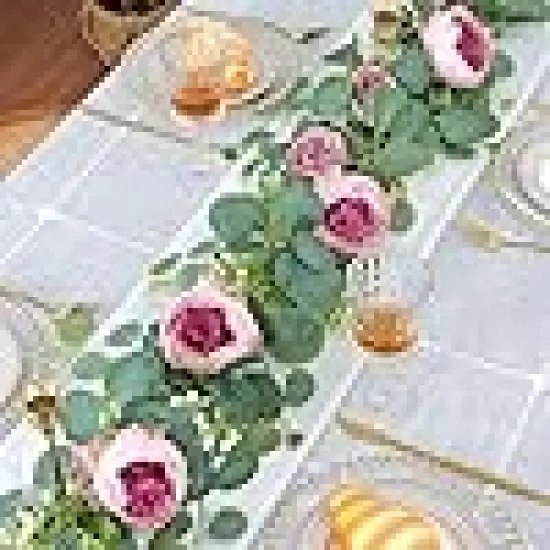 Rose Vine Faux Floral Garland for Wedding {4}