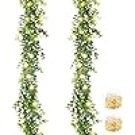 Greenery Garland Fake Eucalyptus Plant for Wedding Backdrop Arch Wall Decor {1}