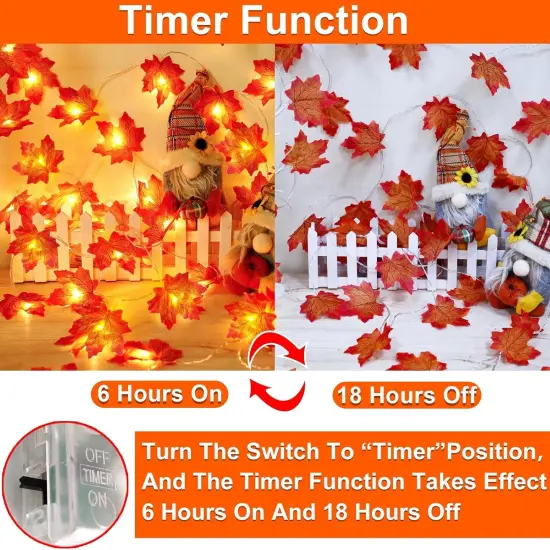 2 Pack Fall Garland with Lights Fall Decorations for Home {2}