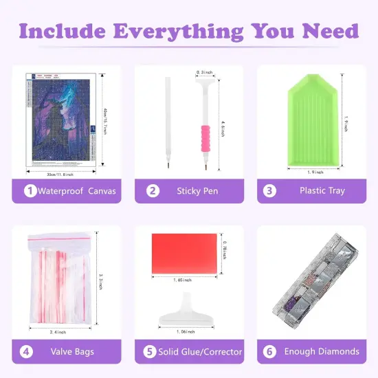 30x40cm - 4 pcs Retro Witch Diamond Painting Kits for Adults {2}