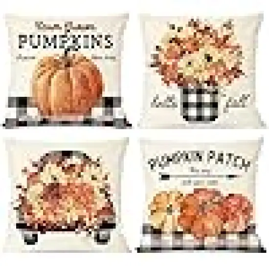 Pumpkin Leaves Floral Truck Mason Jar {1}