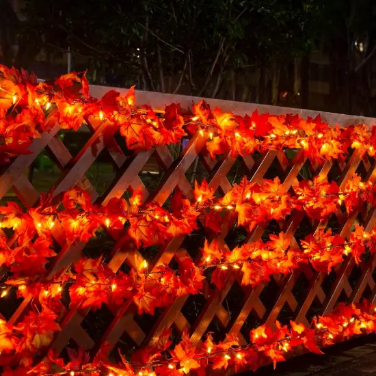 Fall Leaves Garland with Lights {3}