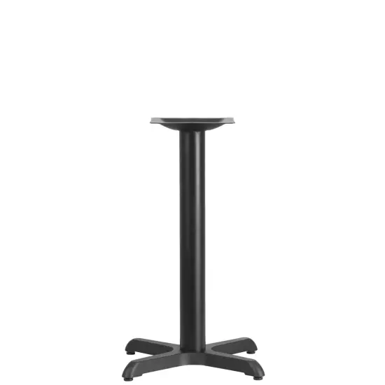 Emma and Oliver 22'' x 22'' Restaurant Table X-Base with 3'' Dia. Table Height Column Black {2}