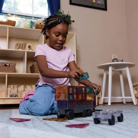 Connetix Colorful Magnetic Tiles Transport Pack - 50 Pieces {3}