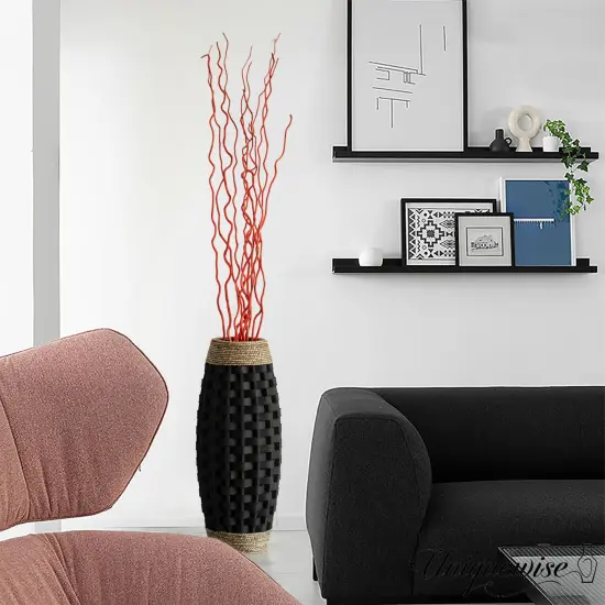 Uniquewise 12pc 59" Natural Dried Mulberry Twigs Ideal Sticks for DIY Crafts Decorative Stems Floral Arrangements Floor Vase Fillers Wedding Centerpieces Event Decorations and Home D&eacute;cor Accent, Red {2}