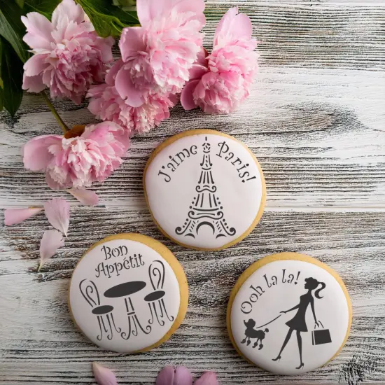 I Love Paris Cookie Stencil Set | C882 by Designer Stencils | Cookie Decorating Tools | {2}