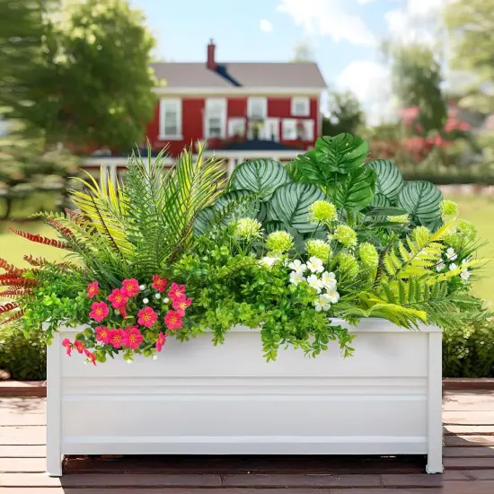 20 Pcs Artificial Plants Outdoor Fake UV Resistant Artificial Flowers Greenery Stems Boston Fern Faux Shrubs Plastic Plants for Garden Porch Planter Window Box Home Decor {5}