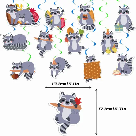 Streamers Raccoon Hanging Party Decorations {3}