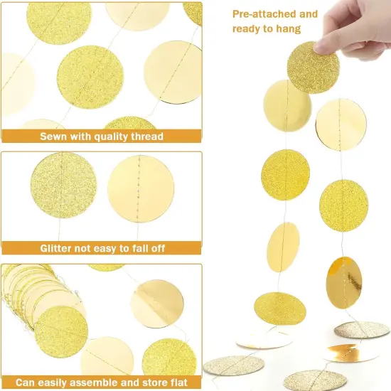 10 Pcs 131 ft Circle Dot Garlands Party Decorations {5}