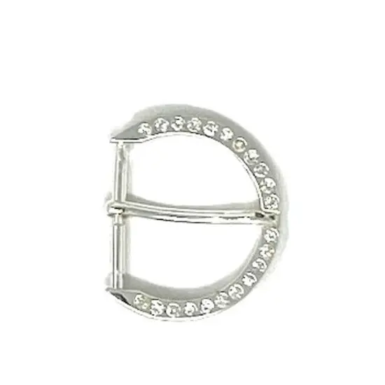 Belt Buckle Metal Prong 1 Inche Sterling Silver Plated Rhine Stone {4}