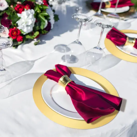 Round Paper Placemats Decorative Disposable Place Mats Table Mats for Dining Wedding Table Decoration Home Banquet New Years Festive Party Birthday Holiday (Gold, 100) {5}