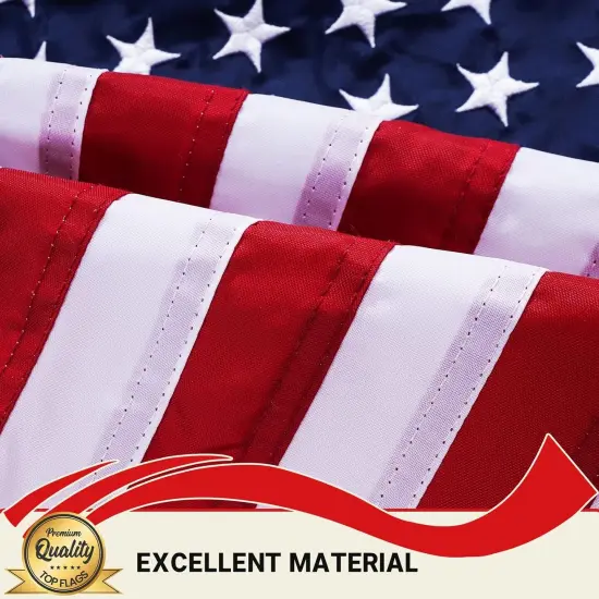 American Flag 12x18 Inch Embroidered US Small USA Boat Flags for Outside with 2 Brass Grommets Heavy Duty Nylon for Marine Boat Cabin {3}