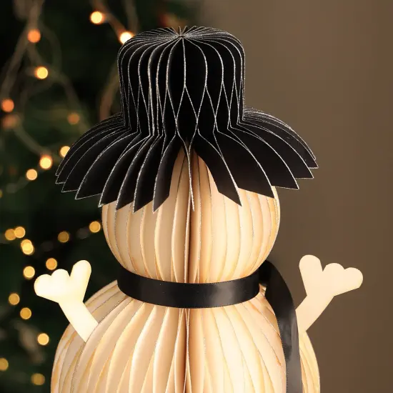 Honeycomb Handmade Paper Snowman - Large {2}