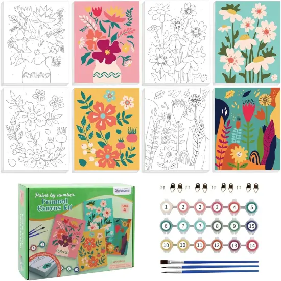 Paint by Numbers for Adults and Kids Ages 8-12 - Easy to Paint by Number for Beginners, Flower Canvas Painting Kits Perfect for Gift Home Wall Decor {2}