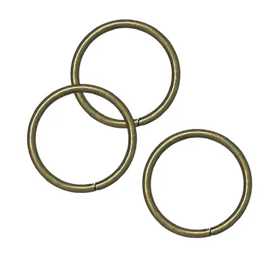 O Ring 2" Diameter Antique Brass with 1/4" Rim {2}