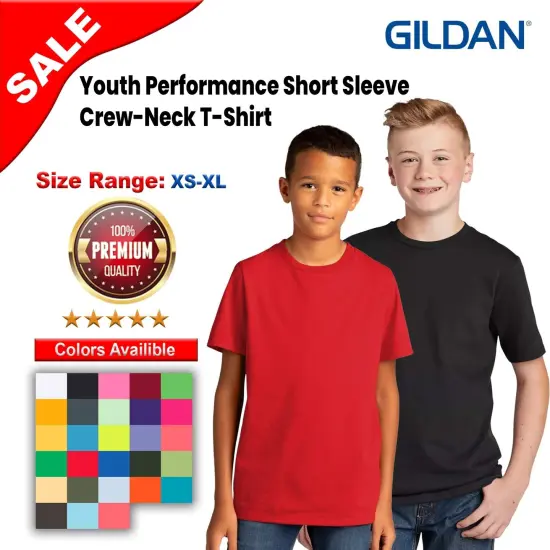 Gildan&reg; Youth Performance Short Sleeve Crew-Neck T-Shirt {2}