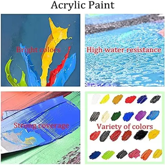 Paint by Number Mountains waterfall DIY Painting On Canvas, Paintwork with Paintbrushes Acrylic Paints,Perfect for Paint by Numbers for Adults and Kids Students Beginner {5}