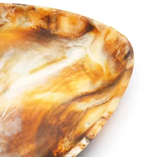 Vibrant Brown Resin Decorative Tray with Ball Feet {3}