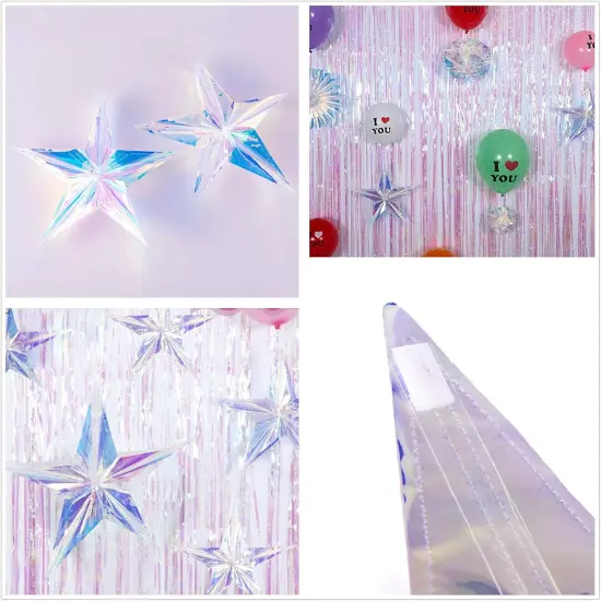 Diameter Iridescent Ornament Star Hanging Party Decorations {2}