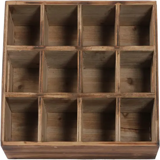 Farmhouse Wooden Storage Crate for Decoration 13 x 10 inches, Rustic Beer Holder Box, Wood Crate Box for Crafts, Beverage Serving Caddy with Carrying Handles {4}