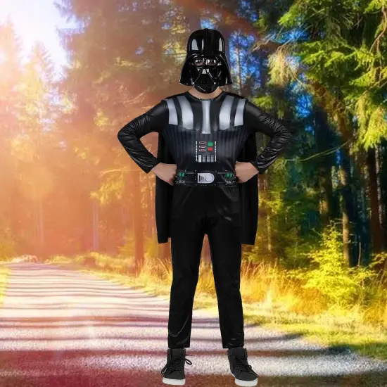 Darth Vader Value Child Costume Black Jumpsuit Cape and Mask {1}