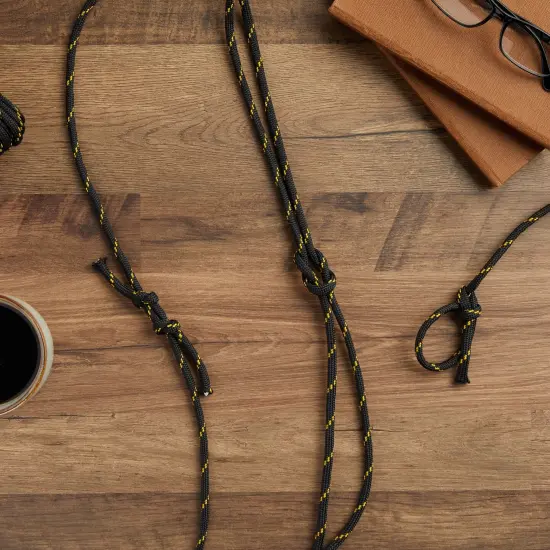 2 Pack 1/4 Inch x 100 Ft Braided Nylon Rope for Knot Tying Practice, Camping, Boats, Trailer Tie Down, Pinata Black {2}