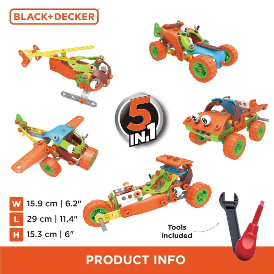Black+Decker Constructor - 5 Models In 1 Includes: 136 Plastic Pcs to Build 5 Different Models {3}