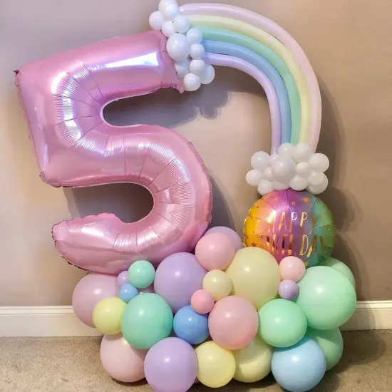 Balloon Numbers 40 Inch 5 Ballon for 5th Birthday Decorations(Pink) {2}