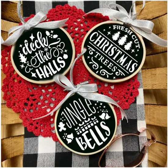 Small Stencils for Painting on Wood Reusable, 3 Inch Reusable Stencil for Craft Ornament Paint Template Stencils for Wall Card Rock Wood Signs Coasters Canvas Home Decor (Christmas Words 3) {4}