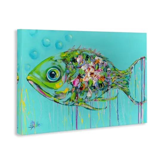 Stupell Industries Painterly Drip Fish Canvas Wall Art Design by Estelle Grengs {3}