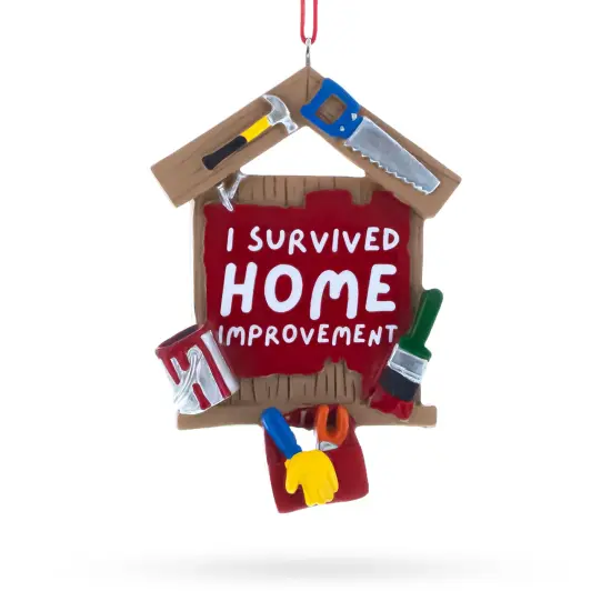 I Survived Home Improvement Tools Resin Christmas Ornament {1}