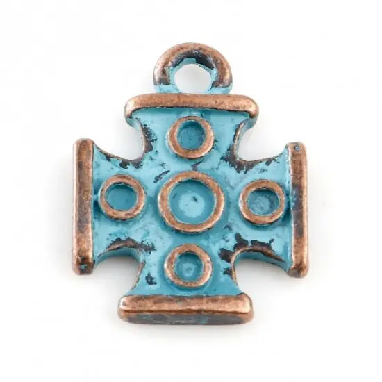 *20* 16x12mm Copper Patina Medieval Cross Charms {2}