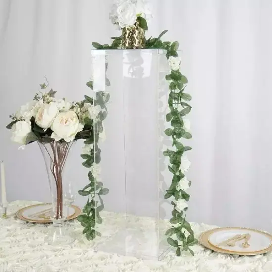 32-Inch tall Clear Acrylic DISPLAY BOX CENTERPIECE Party Column Pedestal Riser {4}